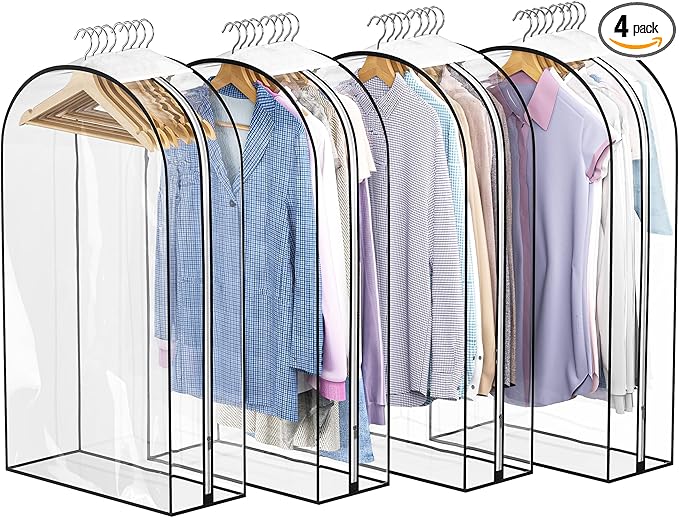 Clear Garment Bags for Hanging Clothes 10” Gusseted
