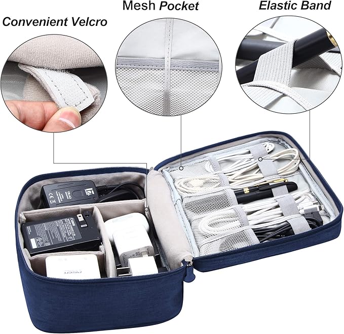 SELLYFELLY Electronics Organizer Travel Universal Cable Organizer Bag Waterproof Electronics Accessories Storage Cases for Cable, Charger, Phone, USB, SD Card, Hard Drives, Power Bank, Cords