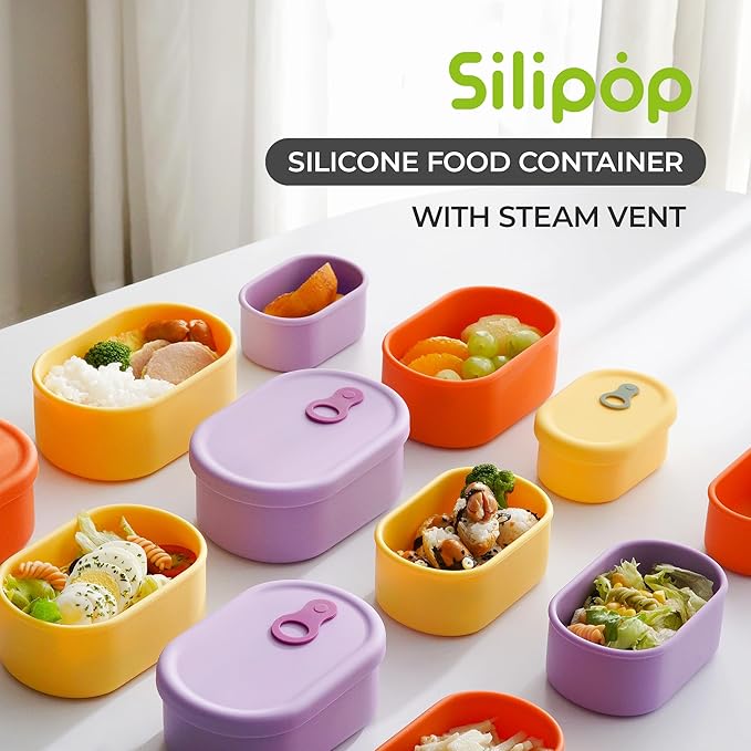 Premium Korean-Made Silicone Airtight Food Container with Steam Vent – BPA Free, Leakproof, Microwave & Freezer Safe Meal Prep. & Leftovers Storage
