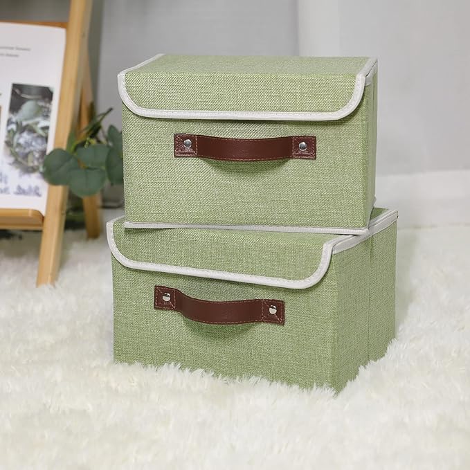 ANMINY 4 Storage Bins with Lid - Small Green