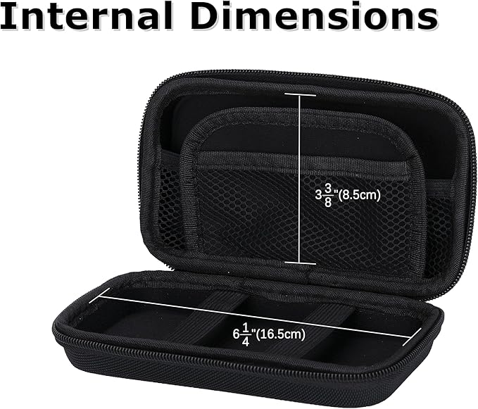 Ginsco Hard Shell Protection Case Electronic Accessories Organizer Pouch for MacBook Air/pro Adapter Chargers Cables Power Bank, for Sandisk Portable SSD Flash Disk SD Card (Black)