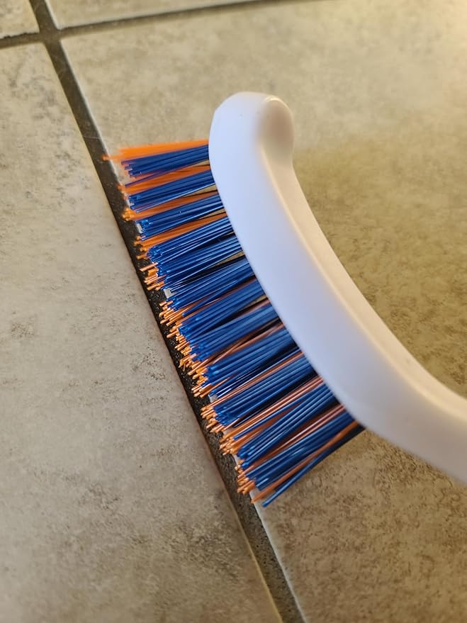 Bring It On Grout Cleaning Brush 6-Pack– Crevice Cleaning Brush with Stiff Nylon Bristles – 8-inch Heavy-Duty Grout and Tile Cleaner Brush – Scrubbing Brush for Corners, Bathroom, and Kitchen