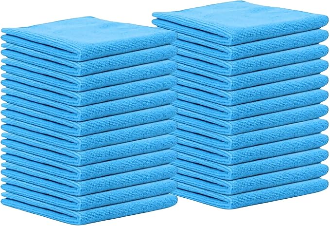 Microfiber Cleaning Cloth for Kitchen & households, Towels for Cars. (300gsm) (Pack of 24 Blue)
