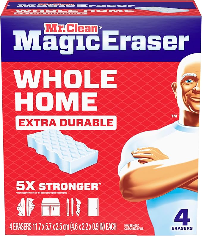 Mr. Clean Magic Eraser Sponge, All Purpose Cleaner, Cleaning Scrubber, Wall, Sneaker, Kitchen, Bathroom, Shower Cleaner, Cleaning Supplies