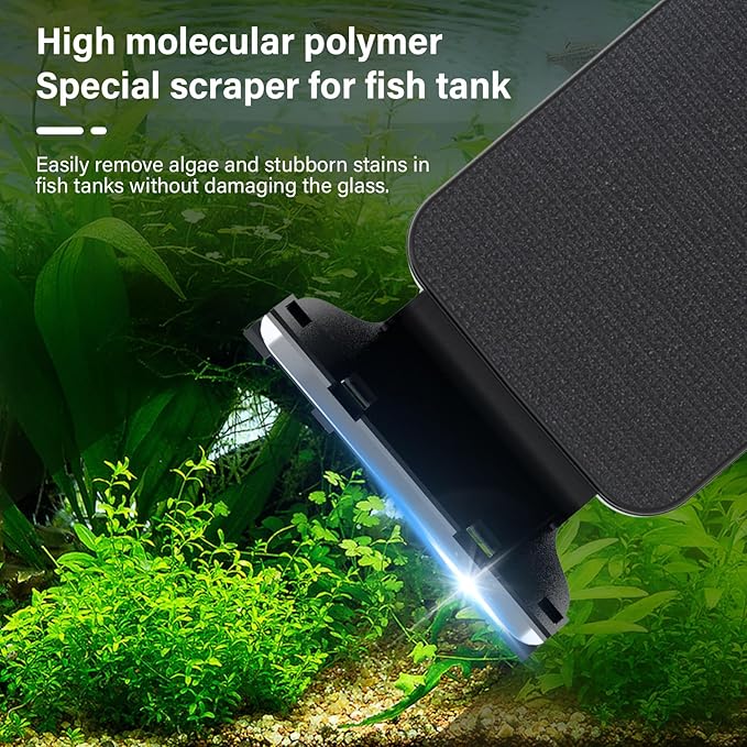 hygger Fish Tank Magnetic Glass Cleaner Two Detachable Algae Scraper for Aquarium Fish Tank，Floating Scrubber Brush Glass Algae Magnet Cleaning Tool