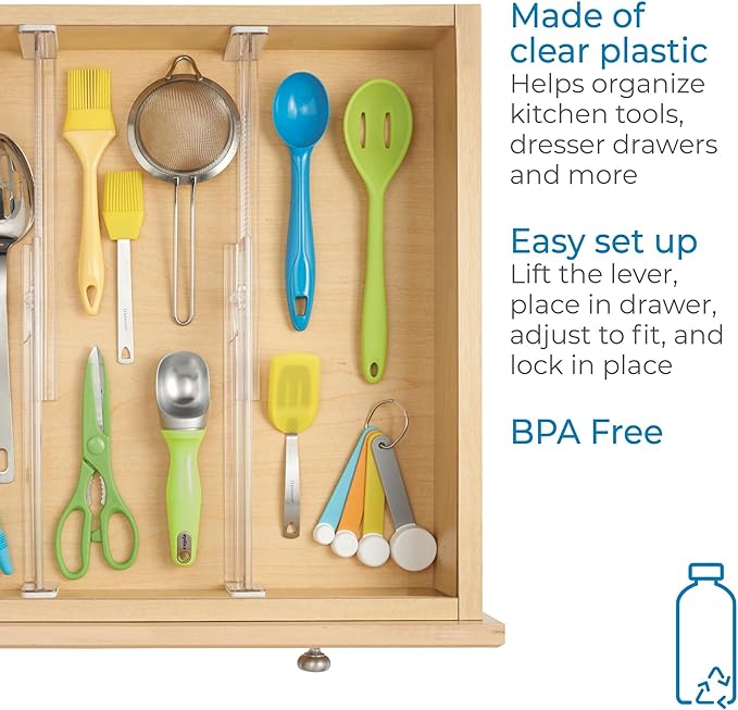 Plastic Adjustable Deep Drawer Divider, Kitchen, Dresser, Desk