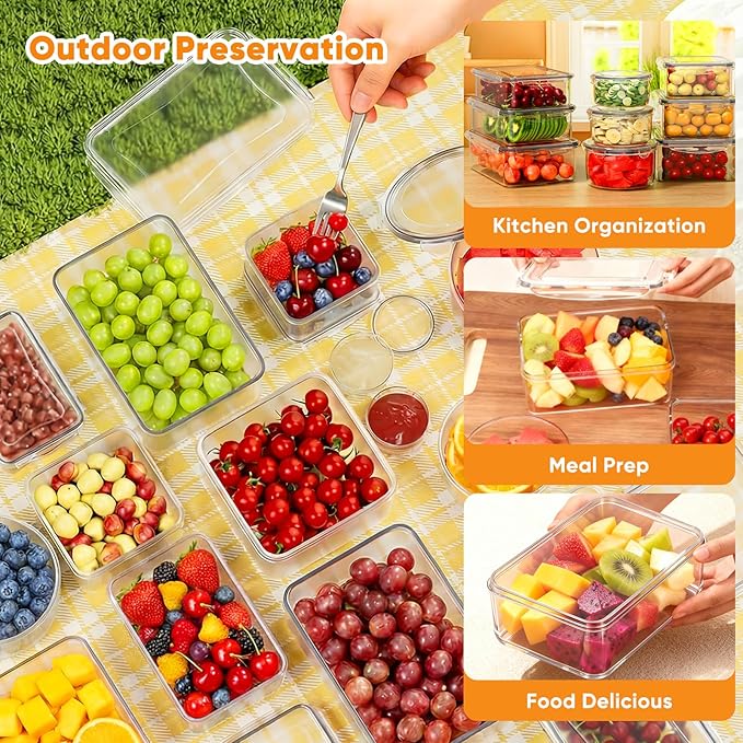 52 Pcs Food Storage Containers with Lids Airtight (26 Containers & 26 Lids)