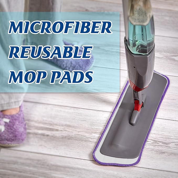40 Pack Microfiber Cleaning Pads Machine Washable Replacement Head for Wet/Dry Mops Flat Reusable Household Replacement Mop Pad for Hardwood Floor Cleaning Scrubbing Fit Most Mops (Multicolor)