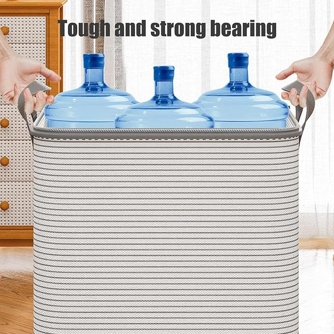 Heavy Duty Extra Large Clothes Moving Bags, Foldable Blanket Storage Bags, Closet Organizers Storage Containers with Durable Handle for Clothing, Blanket, Comforter (25.59x21.65x27.55in)