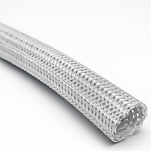 Electriduct 1" Hook Self Closing Sleeve Braid Wrap Around Sleeving Flame Retardant Flexible Mesh Cord Cover Cable Protector Wire Organizer - 100 Feet - White
