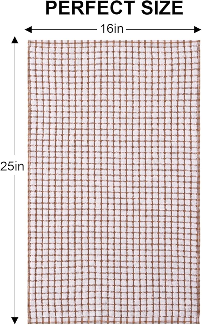Kitinjoy Cotton 8 Pack Terry Kitchen Towels, 16 x 25 Inches Super Soft and Absorbent Dish Towels, Quick Drying Hand Towels for Kitchen Drying, Mix Colour