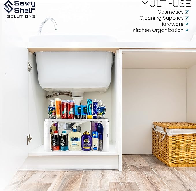 Expandable Under Sink Organizer and Storage I Bathroom Under the Sink Organizer