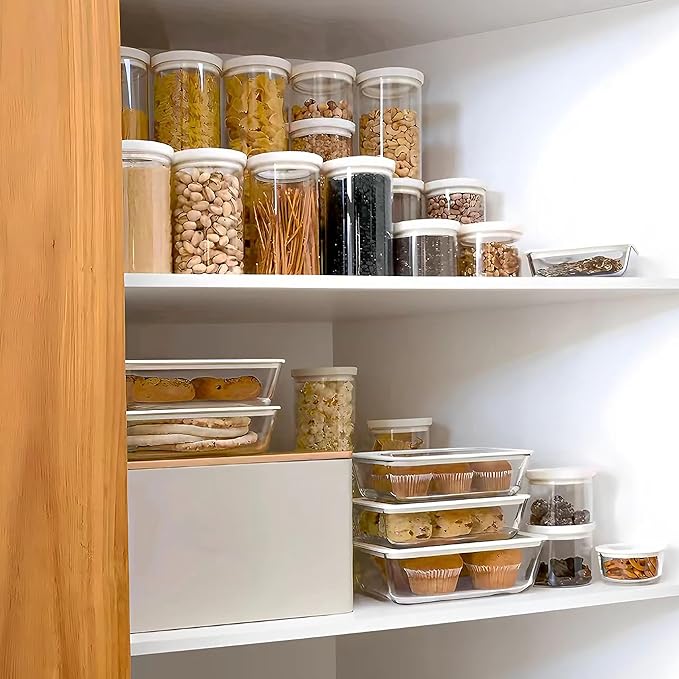 Urban Green Glass Food Storage Jar with Glass Lid, Food Canister Set with Airtight Lids