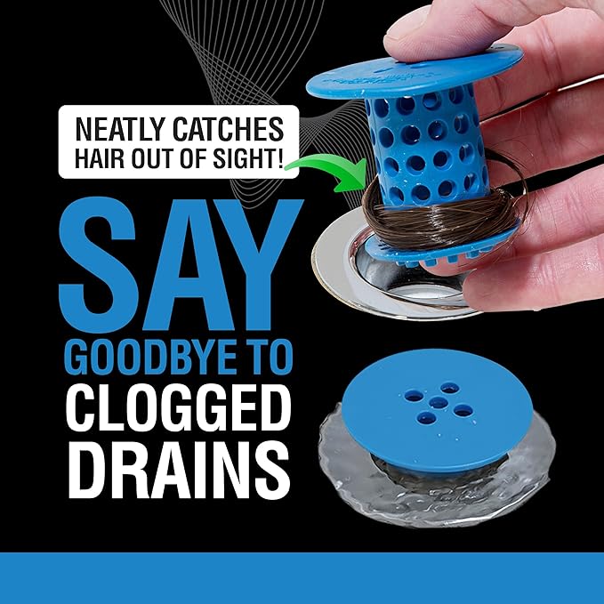 TubShroom Bathtub Drain Hair Catcher – In-Drain Tub Strainer & Clog Prevention Protector, Fits Standard 1.4”–1.75” Tub Drains, Easy Clean