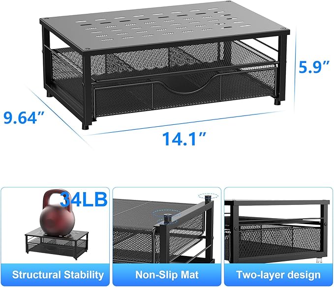 Computer Monitor Stand Riser, Desk Organizers and Accessories with Drawer