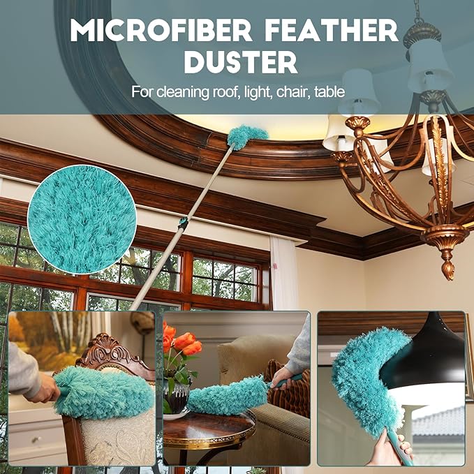 TelesPro 20ft High Reach Duster Kit - 5-12ft Pole, Dusting & Window Cleaning