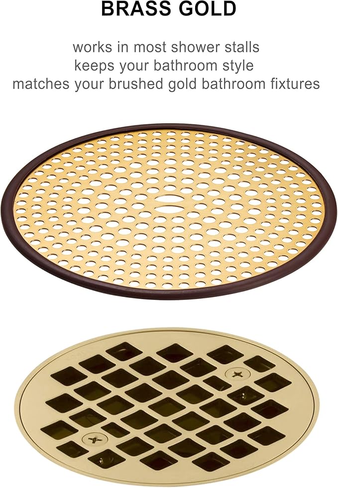 304 Stainless Steel Hair Catcher Shower Drain Cover with Silicone, Shower Stall Drain Strainer, Bathtub Hair Stopper