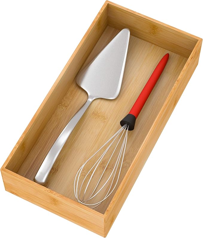 Bamboo Kitchen Drawer Organizer, 12"6"2.5"