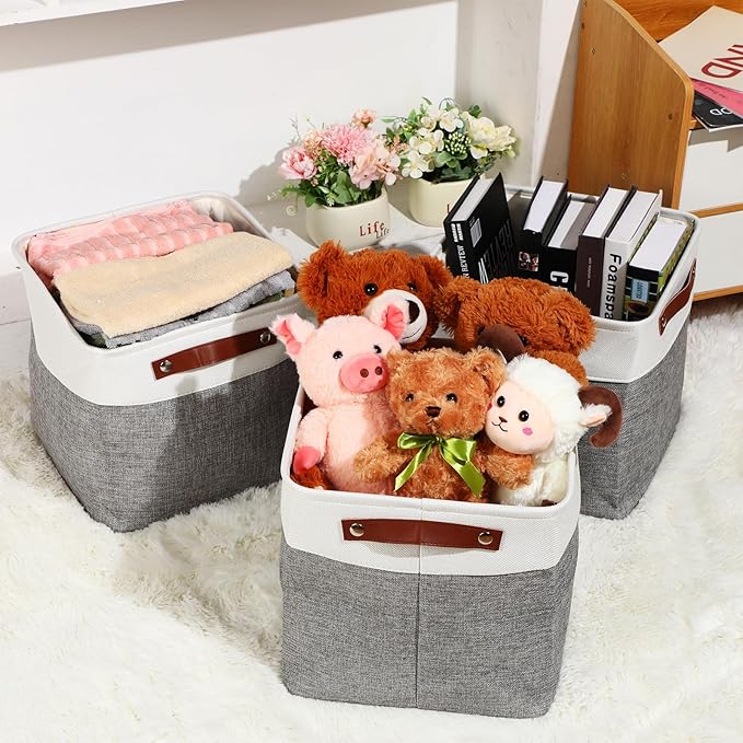 Uiifan 8 Pack Storage Baskets - 12x12x12 Inch - Gray