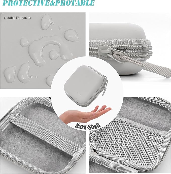 Small Travel Carrying Storage Case, 4.4"x4.4" Charger Organizer, Pouch compatible with MacBook Power Adapter, Laptop Accessories Cables, Cords, USB Drives, Earphones