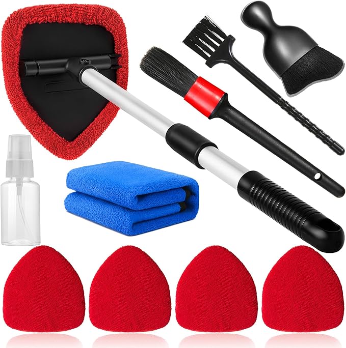 Qydipclin 10pc Window Cleaning Kit - Red