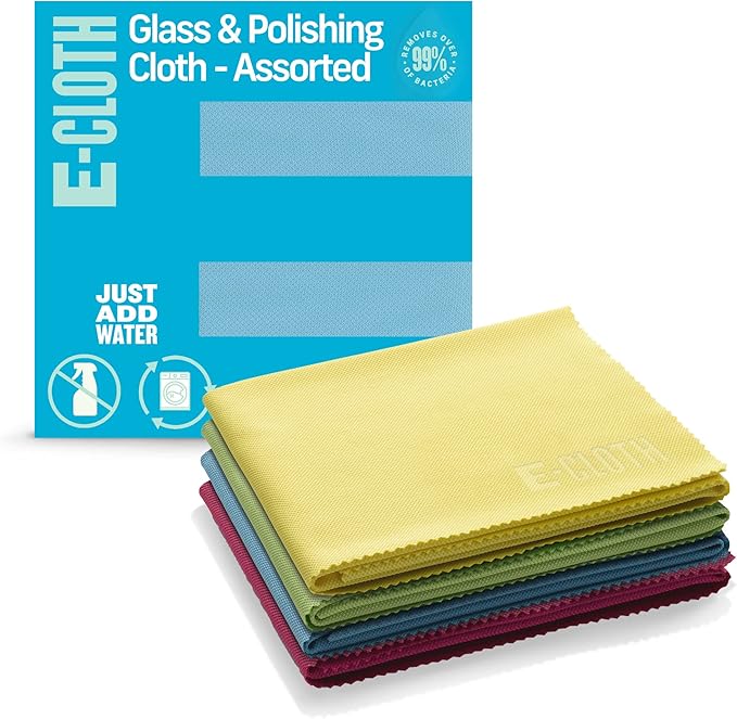 E-Cloth Polishing Microfiber Cleaning Cloth, 4-Pack - Microfiber Polishing Towels for Cars, Windows, & More