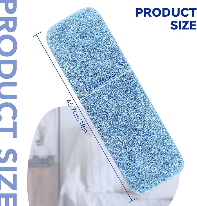 Replacement Microfiber Pad Fit for Rubbermaid Commercial 18 Inch Mop Head - 10 Pack Update Wrapping Wet & Dry Commercial Cleaning Reusable Refills Fit for Any Microfiber Flat Mop System 18"