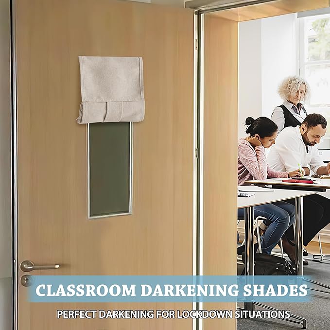 RYB HOME Classroom Door Window Cover, Privacy Sunlight Shades for Classroom Windows and Doors Cover Lockdown Shades