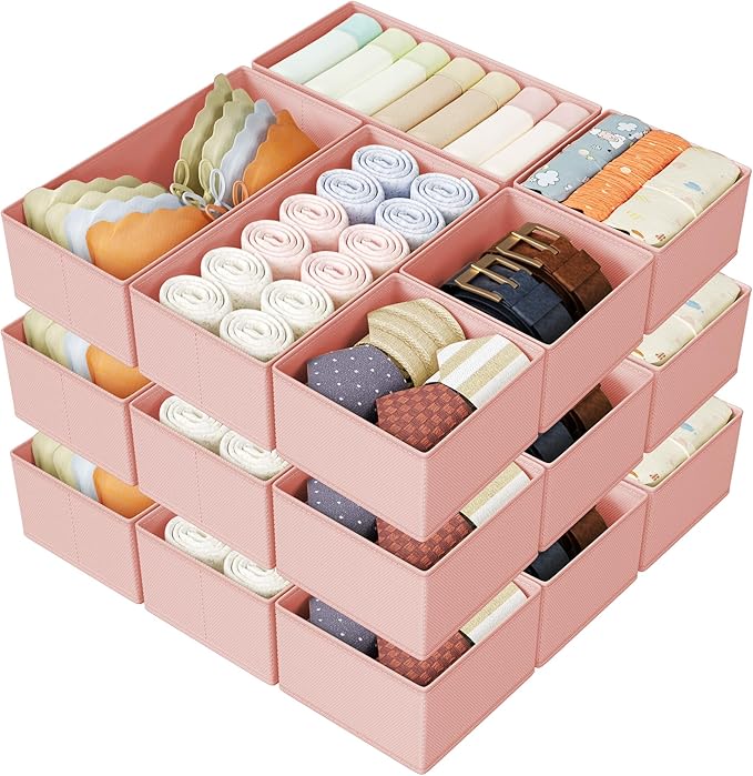 DIMJ Drawer Organizer Clothes Storage - 18 Pack Baby Dresser Organizer for Nursery, Foldable Drawer Dividers for Bedroom Closet Organization