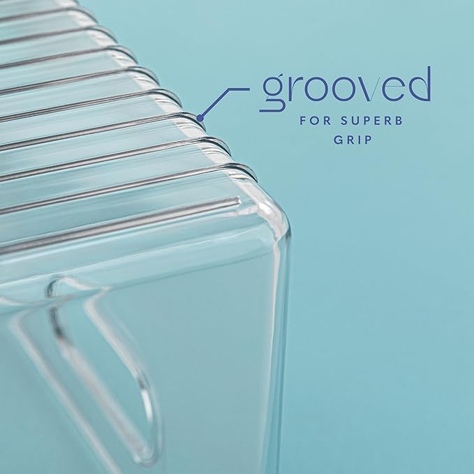 Plastic Food Storage 8 Pack Clear Container Bin with Handles for Organizing Kitchen, Pantry, Refrigerator, Freezer, Pantry, Cabinet, Closet