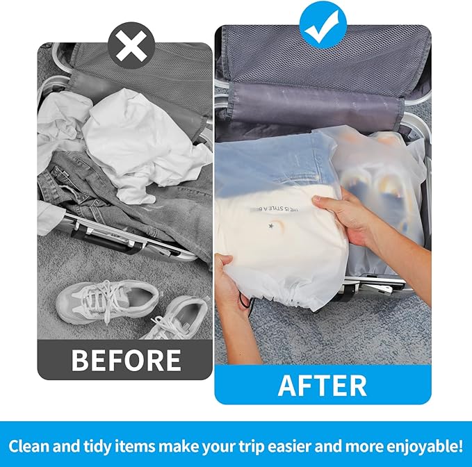 COIDEA, Waterproof Travel Drawstring Shoe Bags for Packing, Storage