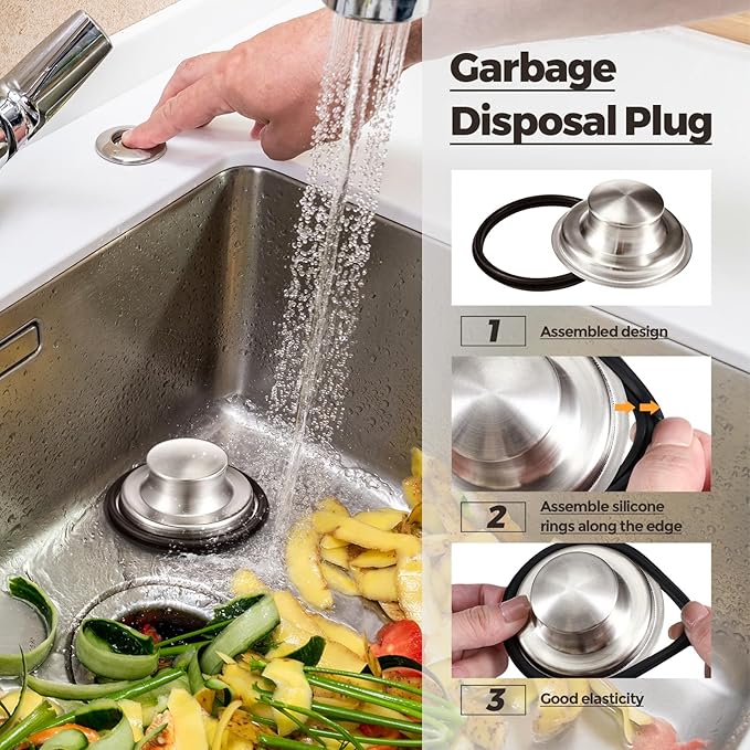 Mudder 3 Pcs Kitchen Sink Strainer & Stopper - Stainless Steel