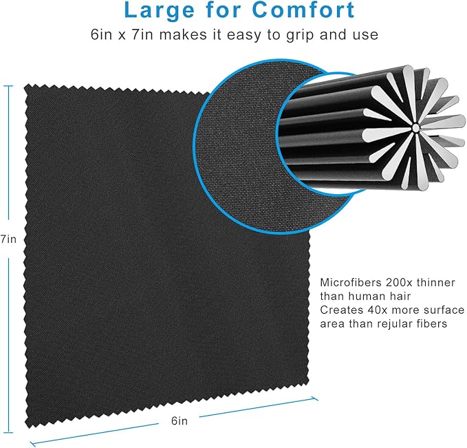 18 Pack Premium Microfiber Cleaning Cloths for Glasses, Glasses Cleaning Cloth for Cleaning Lenses, Screens, Cameras, Cell Phone, Eyeglasses, LCD TV Screens, Tablets and More
