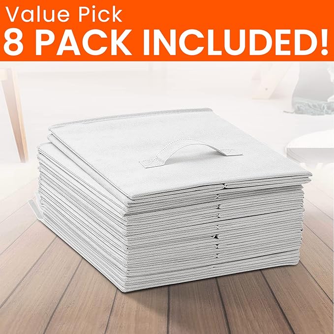 Criusia Storage Cubes - 13 Inch Heavy Duty Fabric Storage Bins for Shelves Closet Cube Organizer