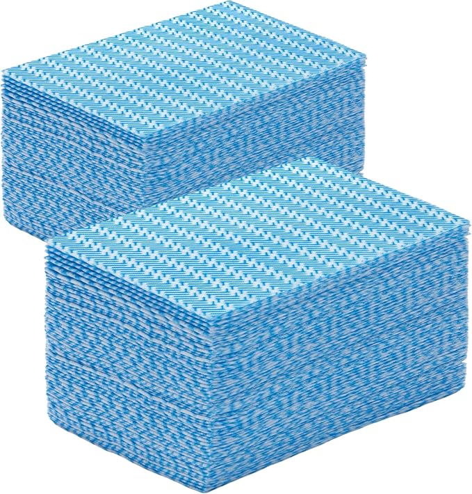 Reusable Cleaning Cloths Handi Wipes Reusable Cloths Disposabel Dish Towels Dry Handy Wipes Big Durable Absoebent and Dry Quickly 100 Count, Blue