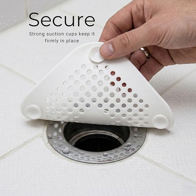 2-Pack Silicone Shower Drain Covers 5.5″ x 5.5″ Ultra-Thin Hair Catcher & Drain Strainer for Shower Floor, Tub, Sink