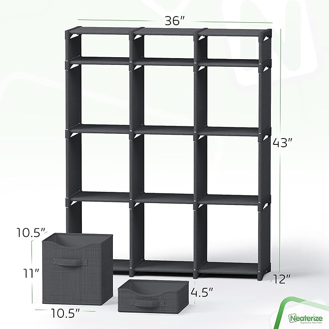 Cube Storage Organizer with Storage Bins Included - The Perfect Closet Organizers and Storage Solution. Includes 12 Storage Cubes, Great For Toy Storage, Closet Storage, Clothes Storage (Pink)