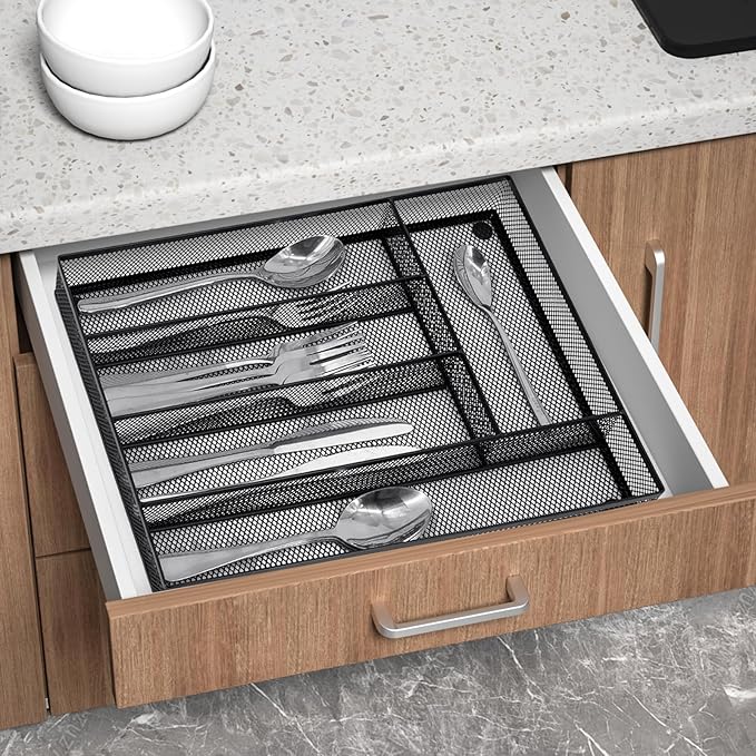 Silverware Drawer Organizer, Black
