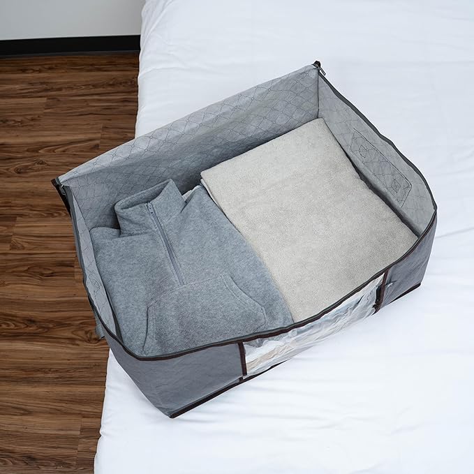 3 Pack Medium Clothes Storage Bag Organizer with Reinforced Handle