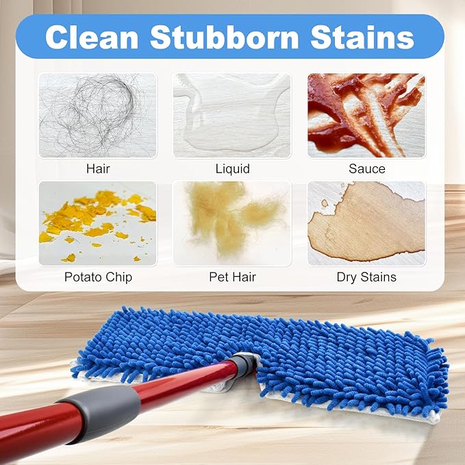 4 Pack Mop Head Replacement Compatible with O-cedar Hardwood Floor 'N More Microfiber Dual or 3-Action Flip Mop Refill Chenille Mop Replace Pads for Ocedar Dual-Action Flip Mop,Reusable & Washable Pad