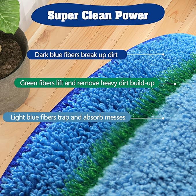 8 Pack 18Inch Deep Cleaning Replacement Pads Compatible with Bona Family of Mops, Premium Microfiber Floor Mop for Hardwood Floors and Multi-Surface Floor Cleaner