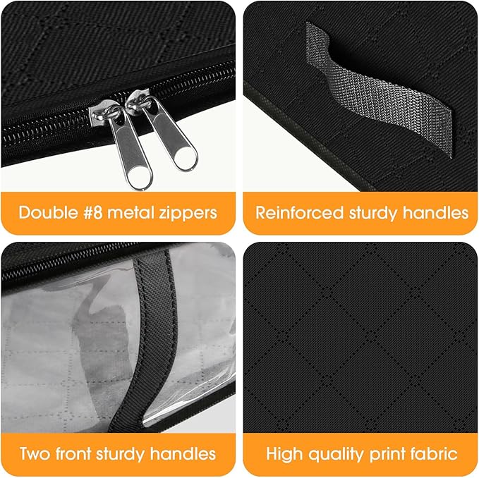 StorageRight Under Bed Storage Bins, 3-Pack 40L Foldable Fabric Storage Bags with Transparent Window