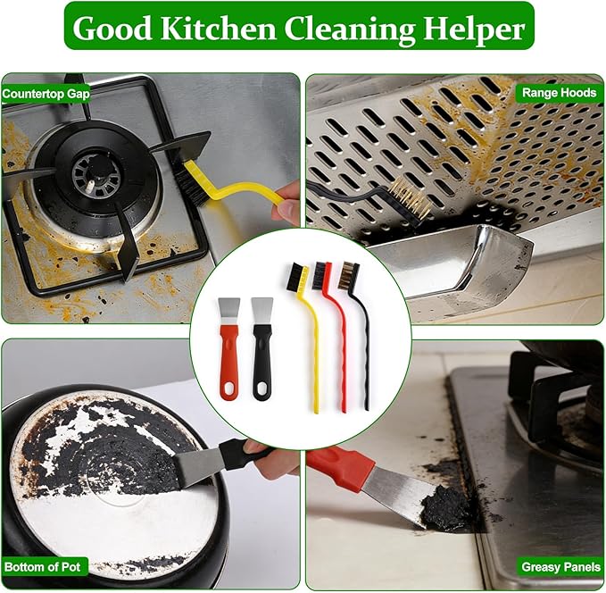 19 Pcs Cleaning Brush Kit with Crevice Brushes, Shower Cleaner Brush, Multifunctional Grout Scrubber for Bathroom, Kitchen, Window Tracks and Corners