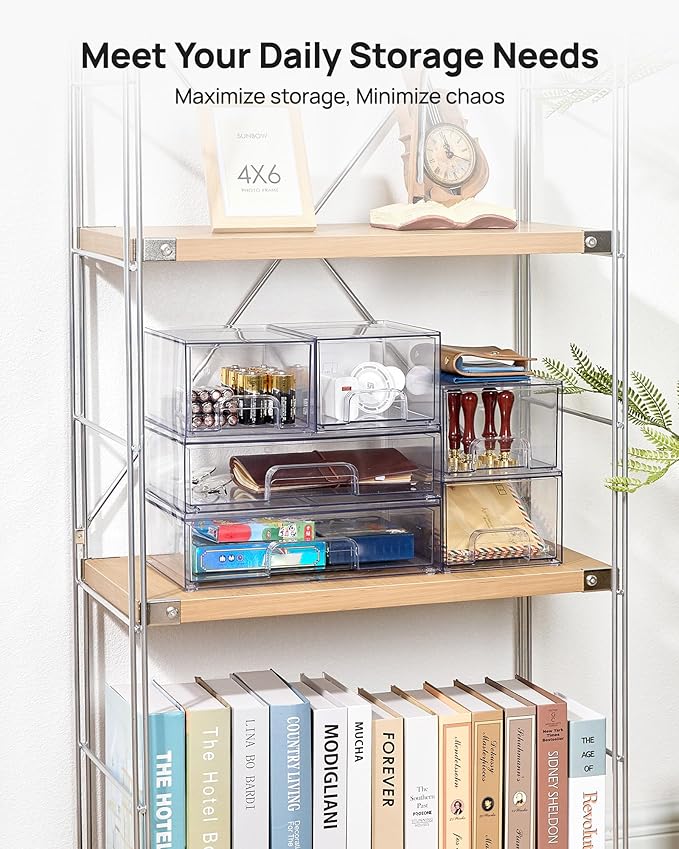 Stackable Storage Drawers Set of 6