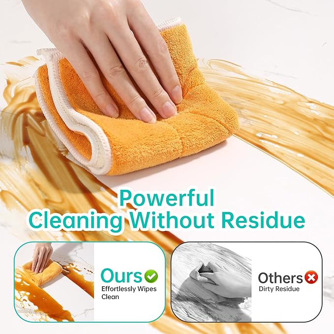 JOYMOOP 10 Pack Microfiber Cleaning Cloth 10” x 10”, Mixed Color Kitchen Towels, Reusable Dish Towels for Kitchen Drying, Washable Dish Rags for Washing Dishes, Absorbent Lint Free Cleaning Cloths
