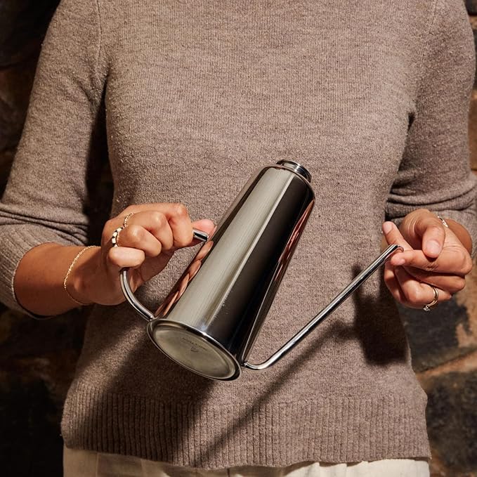 Holcomb Studio Dripless Olive Oil Can | Modern Stainless Steel Dispenser with Elongated Spout Precise Pouring | Modern Minimalist Cooking Entertaining Wedding Hostess Gift Dinner Table Home Decor 25oz