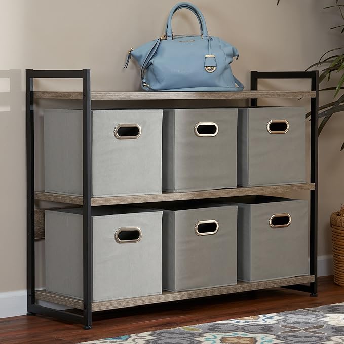 Household Essentials 84-1 Foldable Fabric Storage Bins Set of 6 Cubby Cubes