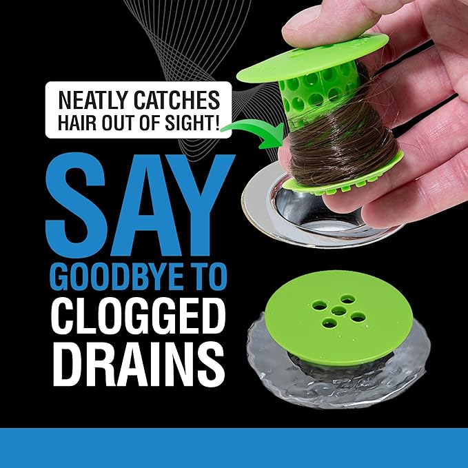 TubShroom Bathtub Drain Hair Catcher – In-Drain Tub Strainer & Clog Prevention Protector, Fits Standard 1.4”–1.75” Tub Drains, Easy Clean