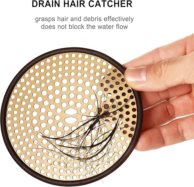 304 Stainless Steel Hair Catcher Shower Drain Cover with Silicone, Shower Stall Drain Strainer, Bathtub Hair Stopper
