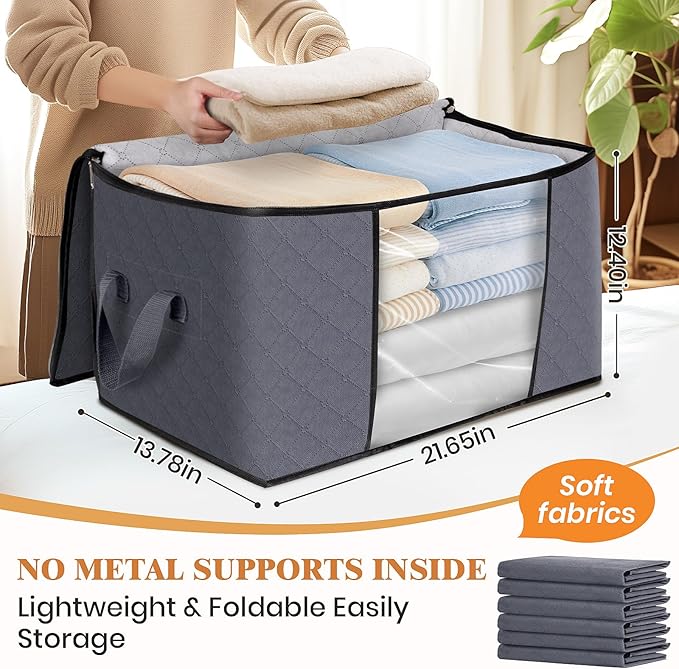 Fab totes Storage Bags, Grey,4 Pack
